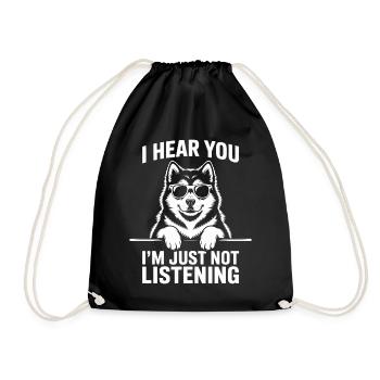 Alaskan Malamute Sayings Alaskan Malamute Gift - Drawstring Bag - black - Front
