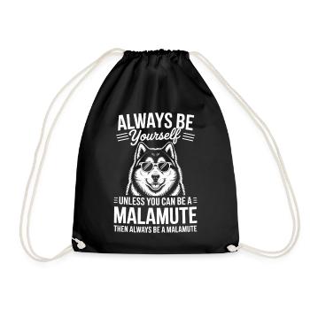 Alaskan Malamute Sayings Alaskan Malamute Gift - Drawstring Bag - black - Front