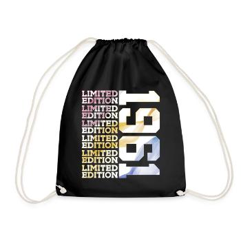 LIMITED EDITION 1961 - 65 YEARS - 65TH BIRTHDAY - Drawstring Bag - black - Front