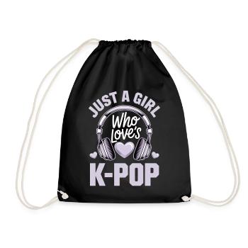 K-Pop - Drawstring Bag - black - Front