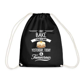 Funny Baking Quote - Drawstring Bag - black - Front
