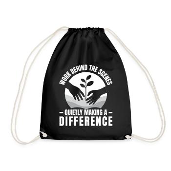Social Worker Quote Work Behind The Scenes Social - Drawstring Bag - black - Front