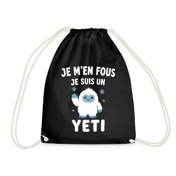 Je m'en fous, je suis Yéti - Sac de sport léger - noir - Devant