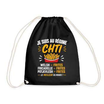 Chti Frites: Culture Nordique - Sac de sport léger - noir - Devant