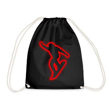Snowboarders Snowboarding Kids Men's Snowboard - Drawstring Bag - black - Front