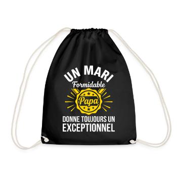 Mari Formidable Papa Exceptionnel Cadeau - Sac de sport léger - noir - Devant