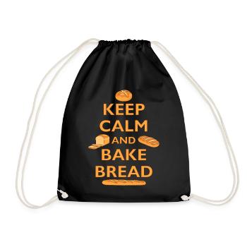 BÄCKER - KEEP CALM AND BAKE BREAD - BROT BACKEN - Drawstring Bag - black - Front