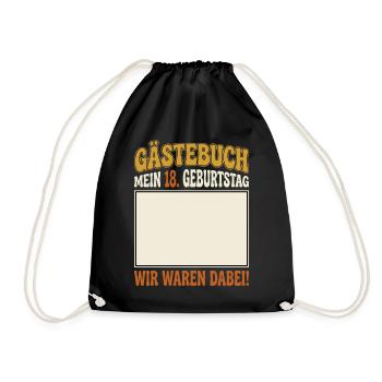 Guest Book Decoration 18th Birthday - Turnbeutel - Schwarz - Vorne