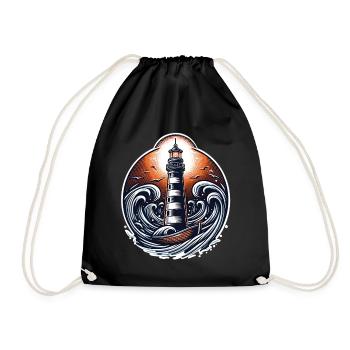 lighthouse - Drawstring Bag - black - Front