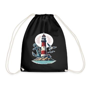 lighthouse - Drawstring Bag - black - Front