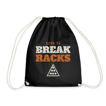 Born To Break Racks Pool - Drawstring Bag - black - Front