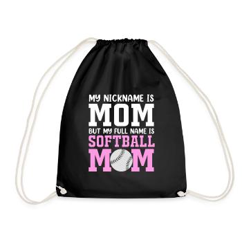 Softball Mom Softball Mom - Drawstring Bag - black - Front
