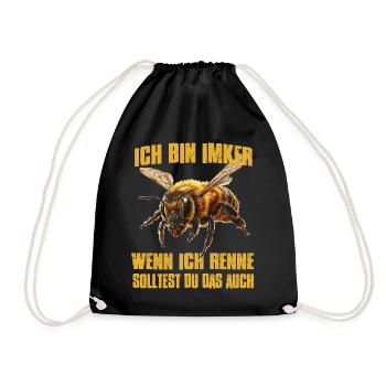 Honigbiene Bienenzüchter Biene Imker Zubehör  - Turnbeutel - Schwarz - Vorne