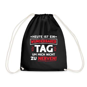Sarkasmus Genervt Ruhe Abstand Bürohumor Ironie - Turnbeutel - Schwarz - Vorne