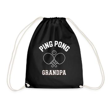 Table tennis, table tennis player, grandpa, gift - Drawstring Bag - black - Front