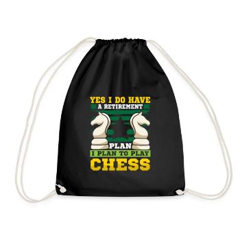 Chess Chess Player Chessboard - Drawstring Bag - black - Front