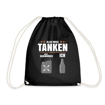Alles muss tanken - Turnbeutel - Schwarz - Vorne