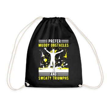 Runn Country Runner and XC Coach - Unique Cross - Drawstring Bag - black - Front
