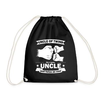 Uncle of Twins Emblem - Drawstring Bag - black - Front