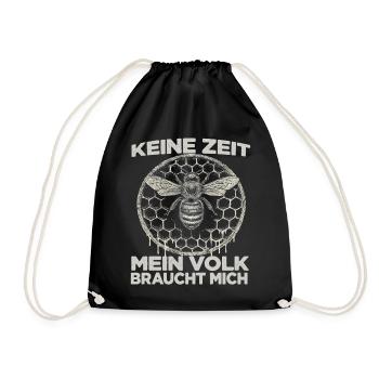 Imkerhut Imkeranzug Biene Fan Bienenzüchter - Turnbeutel - Schwarz - Vorne