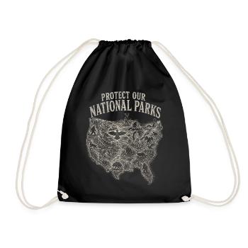 Cryptid Protect Our National Parks - Drawstring Bag - black - Front