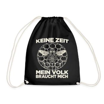 Imkerhut Imkeranzug Biene Fan Bienenzüchter - Turnbeutel - Schwarz - Vorne