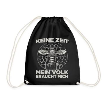 Biene Fan Imker Zubehör Bienenzüchter Imker - Turnbeutel - Schwarz - Vorne