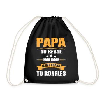 Papa Ronfleur, Tee Shirt Humour Cadeau Papa Drôle - Sac de sport léger - noir - Devant