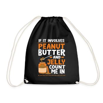 Peanut butter - Drawstring Bag - black - Front