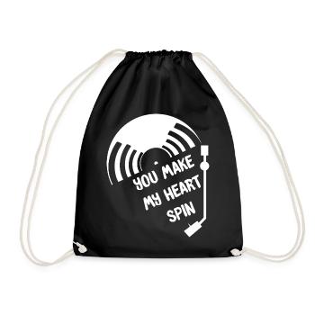 Vinyl - Drawstring Bag - black - Front
