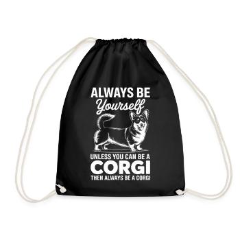 Welsh Corgi Cardigan Sayings Funny Corgi Gift - Drawstring Bag - black - Front