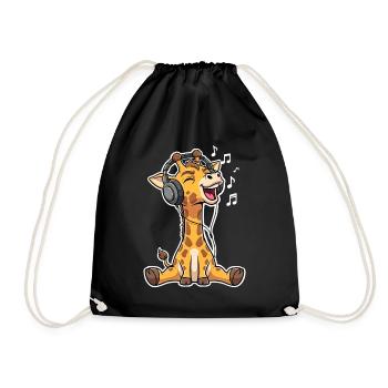 Music Giraffe - Drawstring Bag - black - Front
