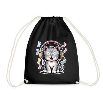 Chat de la musique - Sac de sport léger - noir - Devant
