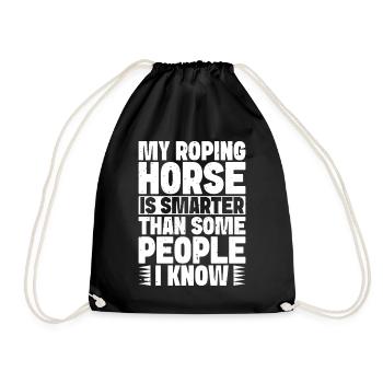 Hobby Horse Rider My Horse Smarter People - Drawstring Bag - black - Front