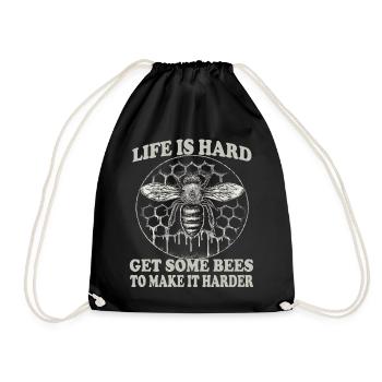 Beekeeper Accessories Bee Colony Saying Beekeeping Bees - Drawstring Bag - black - Front