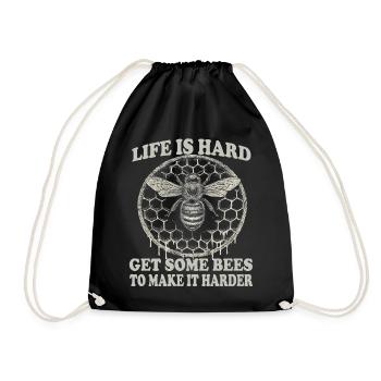 Beekeeping Supplies Beekeeper Accessories Bees Honeycomb Pattern - Drawstring Bag - black - Front