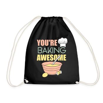 Cake Baking Pastry Chef Cake Baker - Drawstring Bag - black - Front