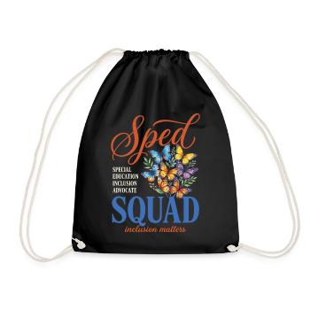 Sped Squad Butterfly Special Education Teacher - Drawstring Bag - black - Front