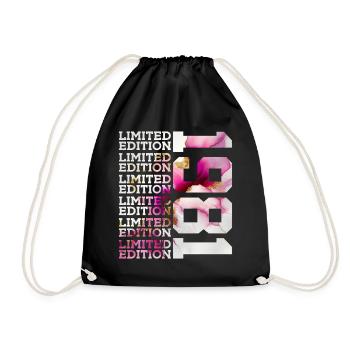 LIMITED EDITION 1981 - 45 YEARS - 45TH BIRTHDAY - Drawstring Bag - black - Front