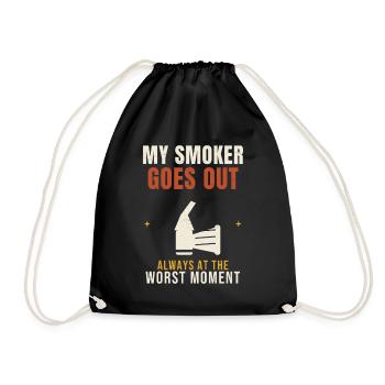 Beekeeping My Smoker Goes Out Funny Apiary Beekeep - Drawstring Bag - black - Front