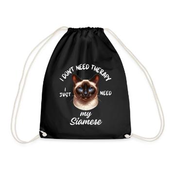 Thérapie du chat siamois - Sac de sport léger - noir - Devant