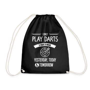 Funny Darts Quote - Drawstring Bag - black - Front