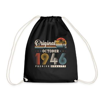 Original October 1946 – 80th Birthday Retro - Drawstring Bag - black - Front