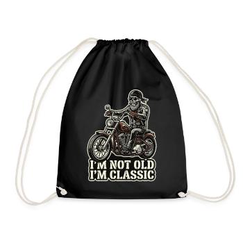 I'm not old, I'm classic | Biker | Motorcycling - Drawstring Bag - black - Front