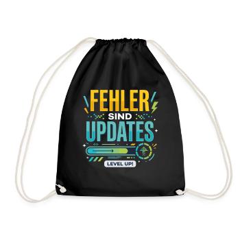 Fehler Werden Updates Level Up - Turnbeutel - Schwarz - Vorne