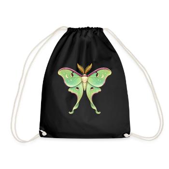 Luna Moth Celestial Illustration Actias luna - Drawstring Bag - black - Front