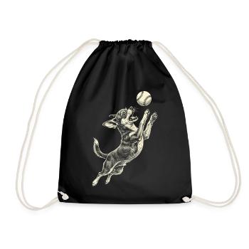 Chihuahua Dog Breed Baseball - Drawstring Bag - black - Front