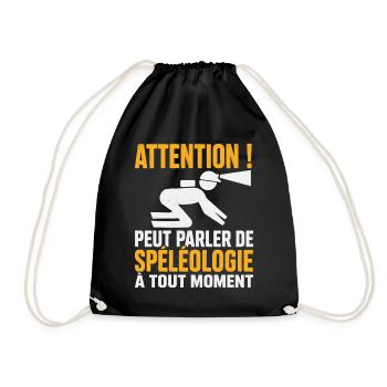 Spéléologie Cadeau humour personnalisé - Sac de sport léger - noir - Devant