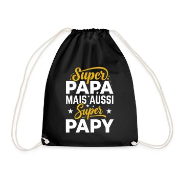 Super Papa Mais Aussi Super Papy Cadeau - Sac de sport léger - noir - Devant