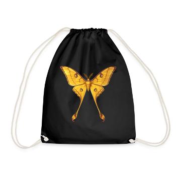 Comet Moth Argema mittrei Anime Style - Drawstring Bag - black - Front